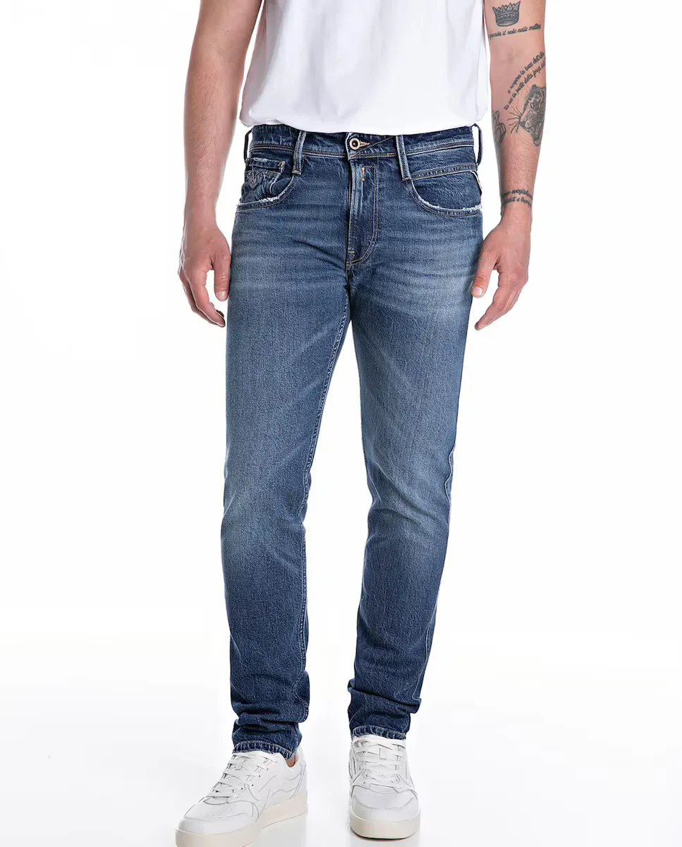 

Мужские джинсы-вакеро slim fit с карманами Replay, синий