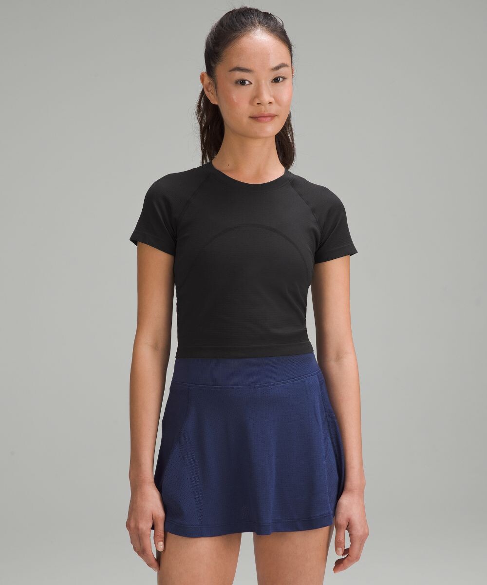 

Укороченная рубашка с короткими рукавами Swiftly Tech 2.0 Lululemon, черный