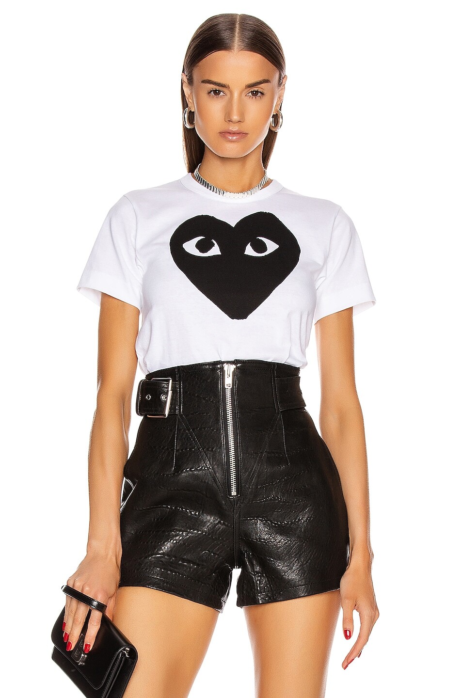 

Футболка Comme des Garçons Cotton Black Heart Emblem, белый