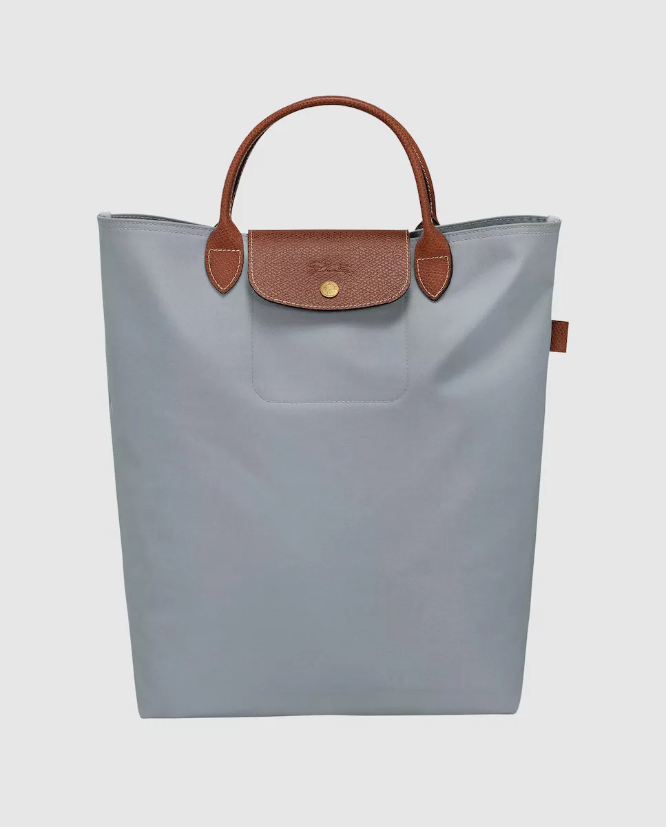

Большая сумка-тоут Le Pliage на молнии среднего размера Longchamp, серый