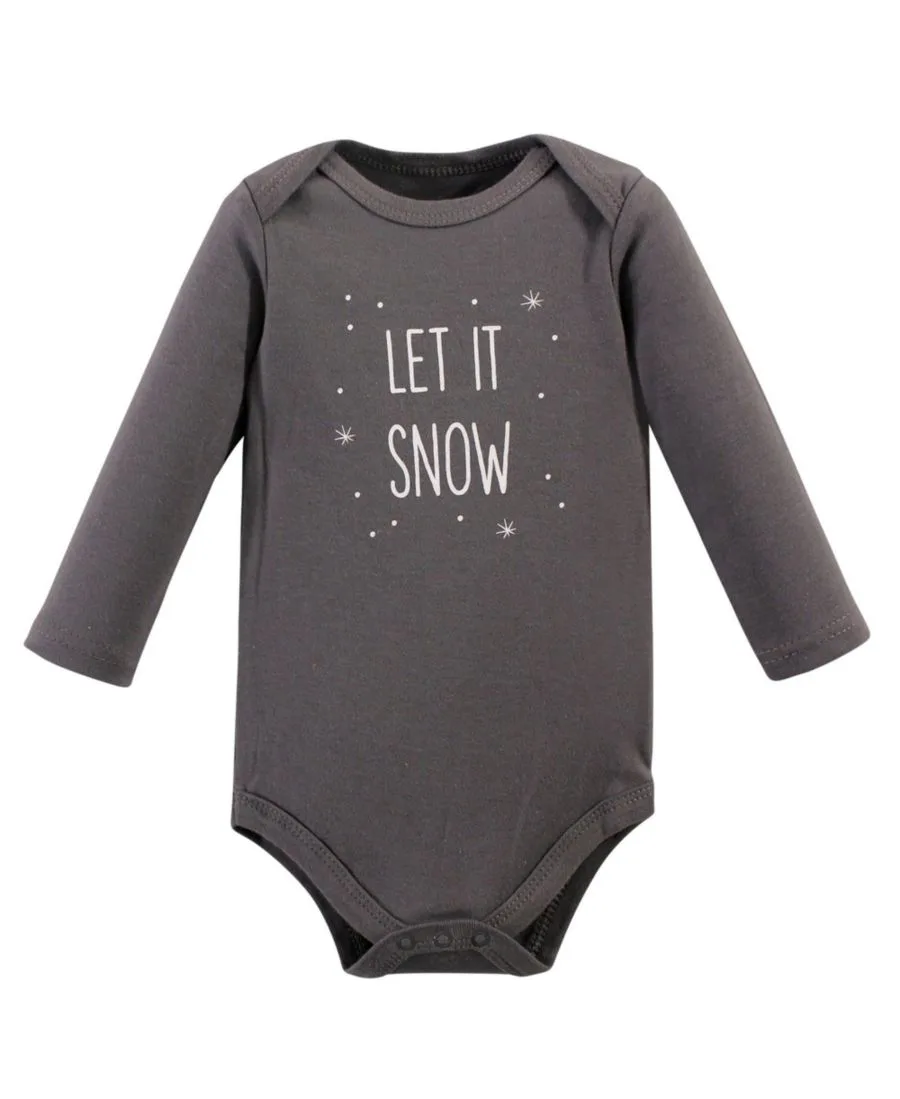 Мягкие хлопковые боди с длинными рукавами, комплект из 5 штук Hudson Baby, серый penguin — фото 2