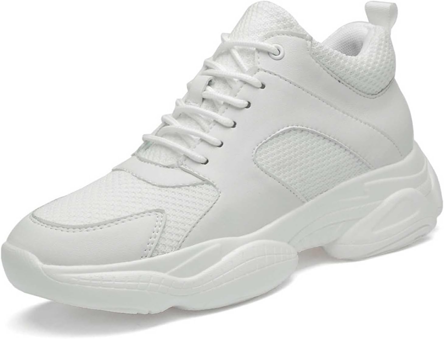 

Кроссовки для увеличения роста для мужчин, стильные папины туфли для производительности и повседневного комфорта Generic, белый