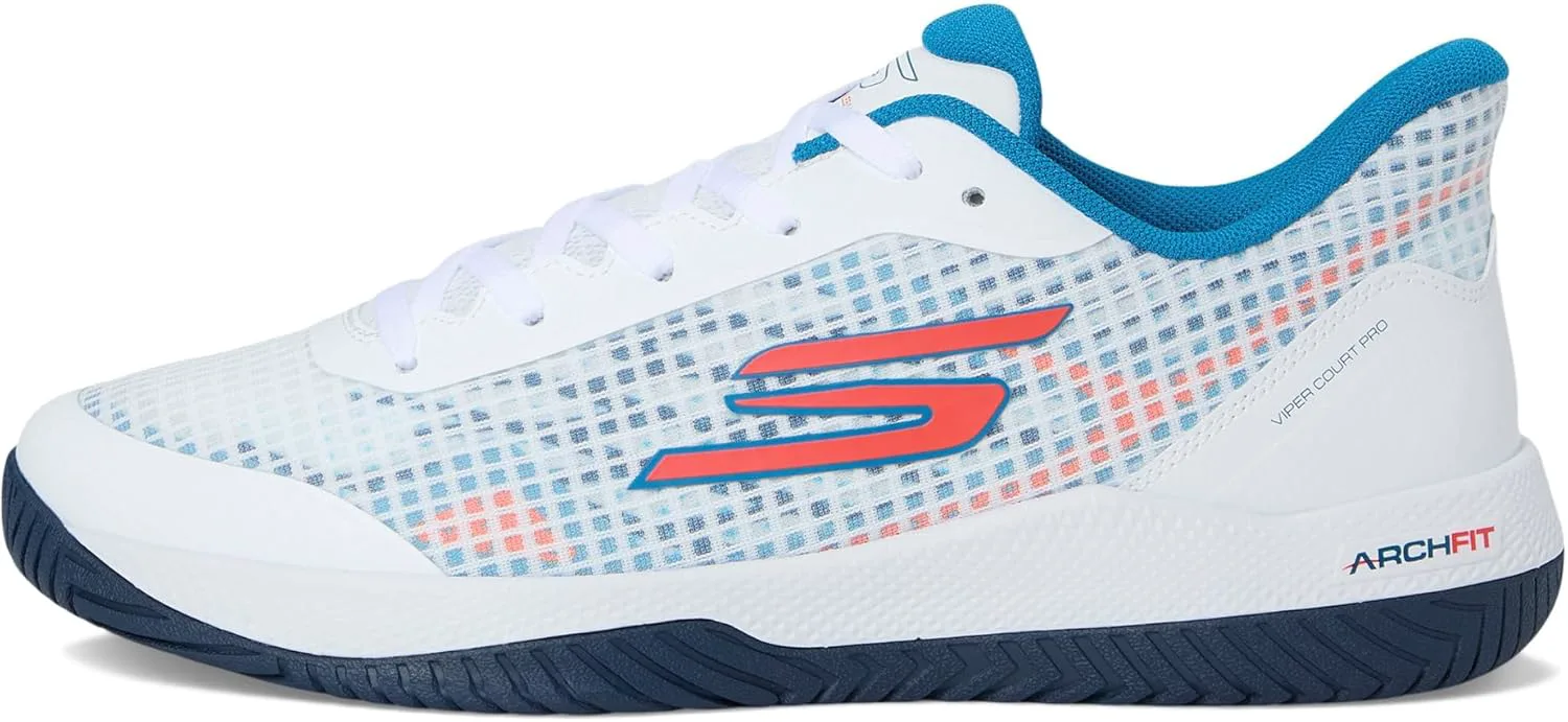 Кроссовки Skechers Viper Court для мужчин - спортивная обувь для игры в пинг-понг и pickleball с поддержкой свода стопы, для использования внутри и на улице, белый — фото 3
