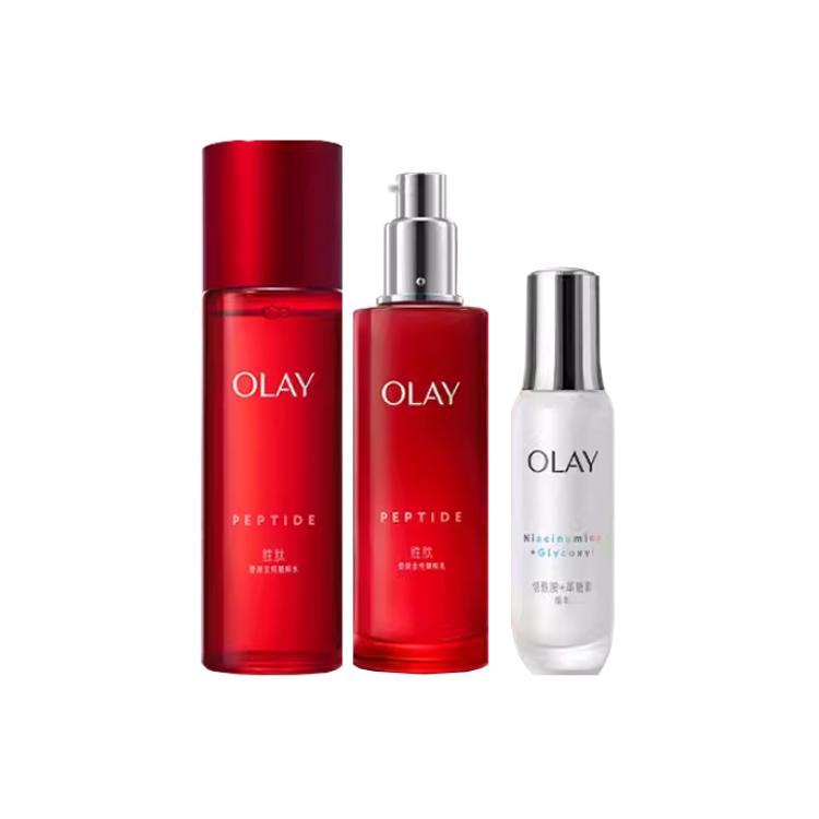 Набор косметики для лица Olay Second Generation: водная эмульсия Big Red Bottle Water, 150 мл + молочко Big Red Bottle Milk, 100 мл + сыворотка Multi-effect Small White Bottle, 50 мл — фото 3