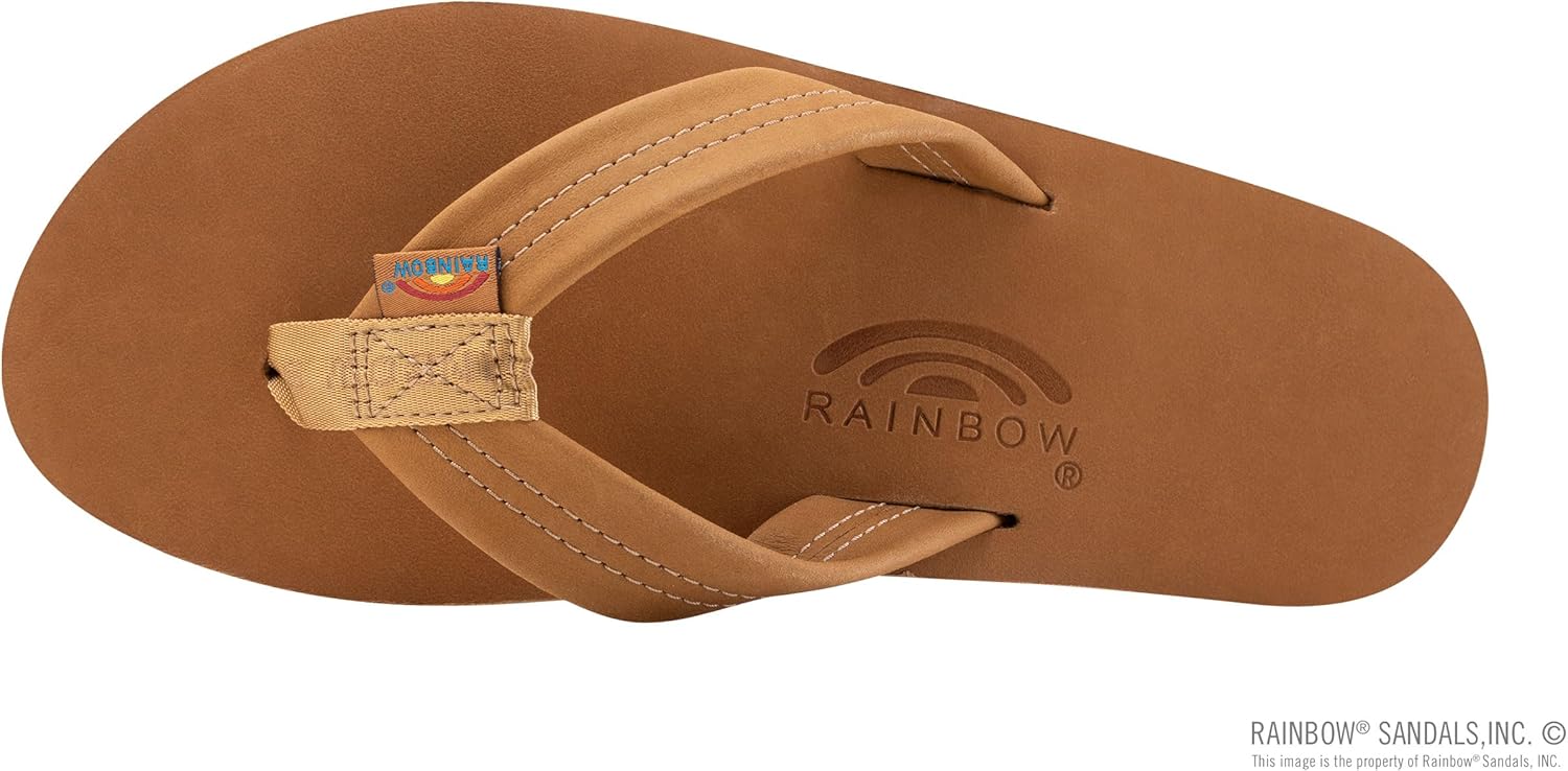 Мужские сандалии Rainbow с двойным слоем кожи и поддержкой свода стопы Rainbow Sandals, Cafe — фото 3