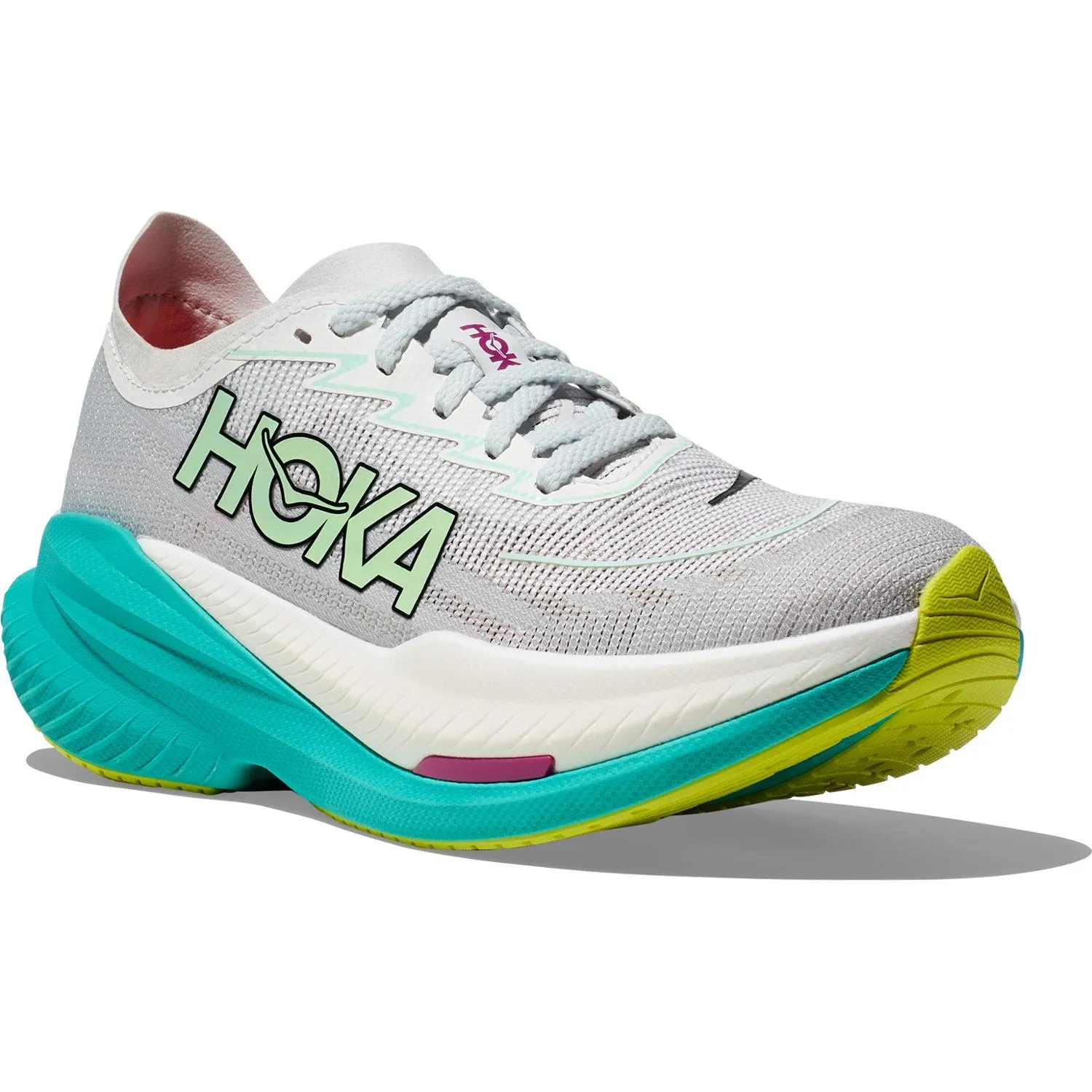 Женские кроссовки Mach X 2 для бега по дорогам HOKA, Frost/Electric Aqua — фото 3