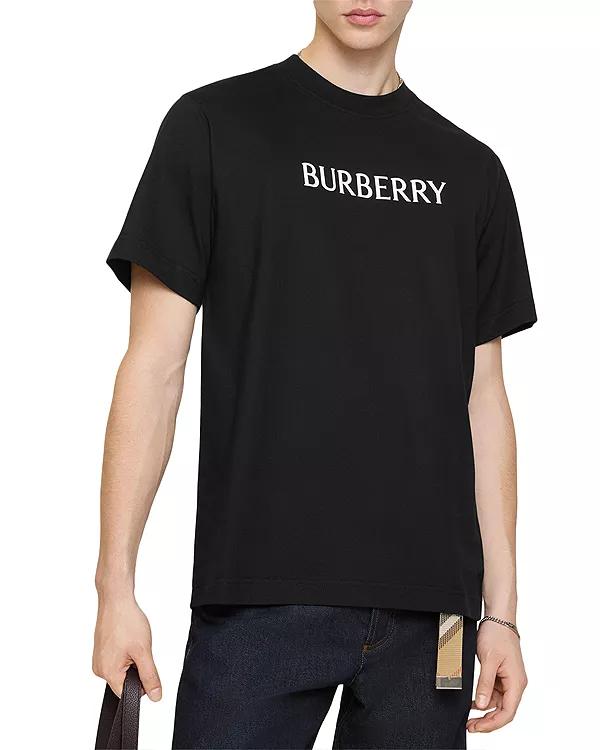 

Хлопковая футболка с логотипом Burberry, черный