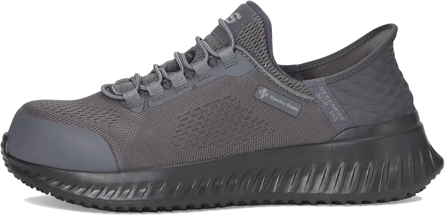 Skechers Мужские рабочие слипоны: Tilido - Troxin ESD Composite Toe Bungee Slip-on Work Shoes for MenSicherheitsschuh, темно-серый — фото 4