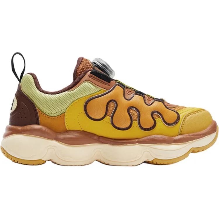 FILA KIDS BOA Slip Resistant Abrasion Resistant низкие детские баскетбольные кроссовки Brown Yellow для подростков — фото 3