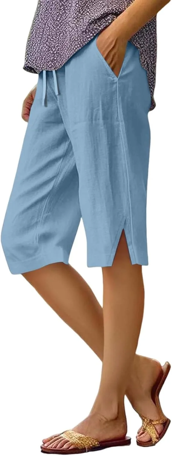 

Женские бермуды Bermuda с эластичным поясом и пуговицами