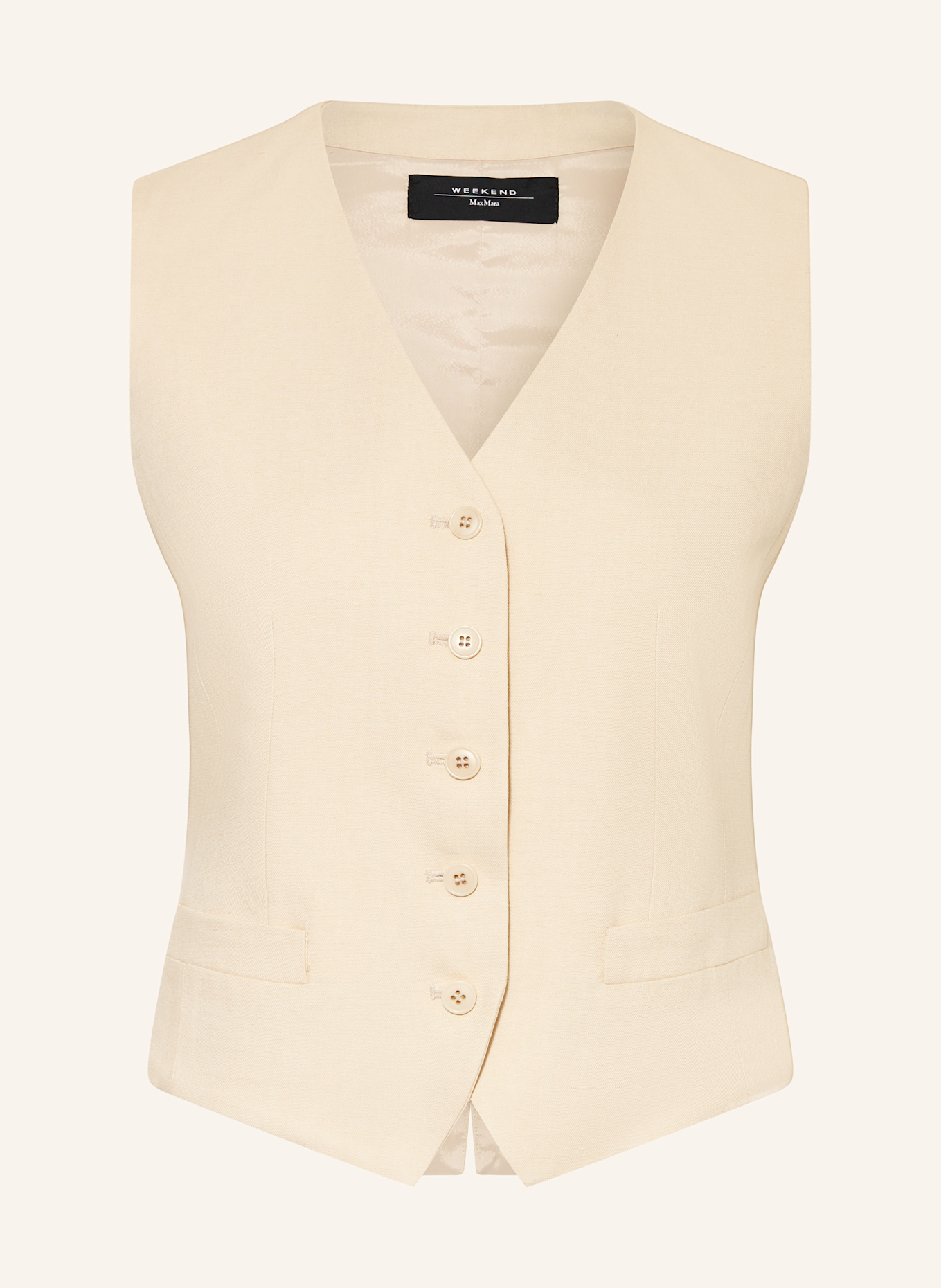 

Блейзер жилет темп с льном Weekend Max Mara, экрю