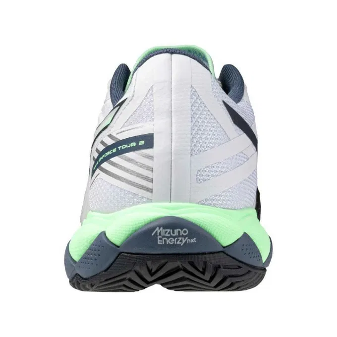 Унисекс теннисные кроссовки «Wave Enforce Tour 2 AC» от Mizuno, White X Mint (37) — фото 3