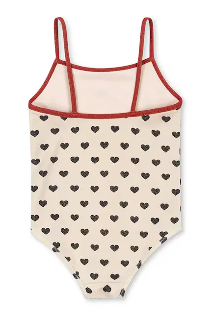 Купальник детский цельный с блестками Manon Glitter Swimsuit Konges Sløjd, бежевый — фото 2