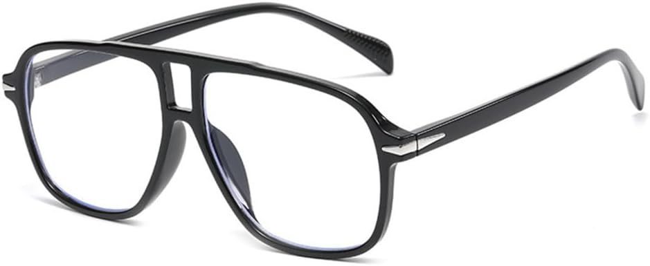 

Мужские солнцезащитные очки в стиле ретро, ​​квадратная форма, двойная перемычка, увеличенная оправа, защита от УФ-излучения UV400. Модные женские солнцезащитные очки MTZJH, Black Clear