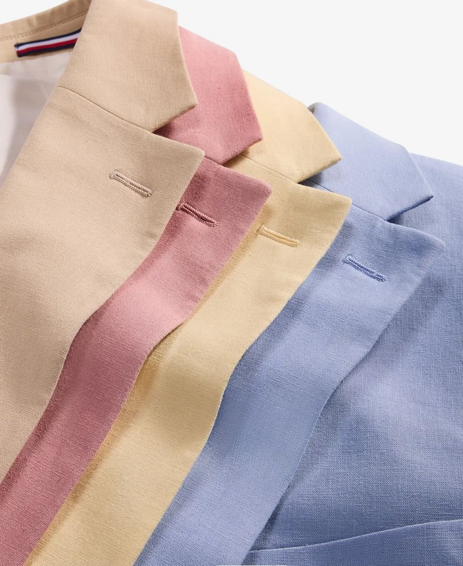 Мужской пиджак современного кроя из льняной смеси Tommy Hilfiger, темно-синий — фото 4