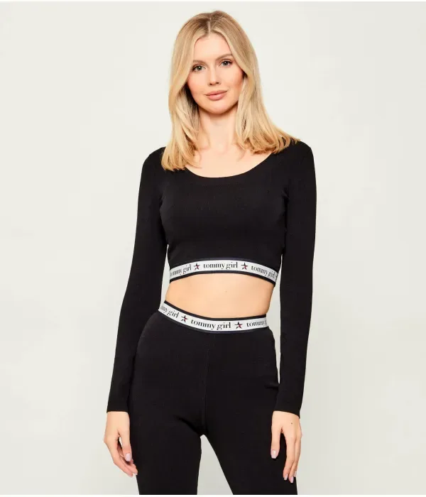 Свитер cropped fit Tommy Hilfiger, черный