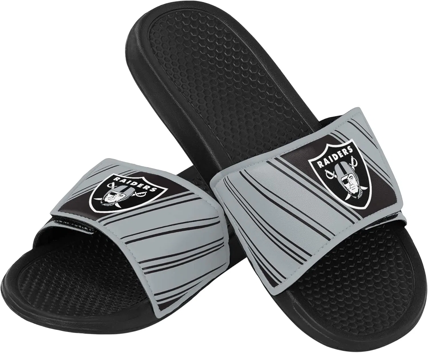 Мужские спортивные тапочки FOCO Legacy Velcro Sport Slide New York Giants Legacy Sport с застежкой-липучкой - размер Large, 2-Las Vegas Raiders