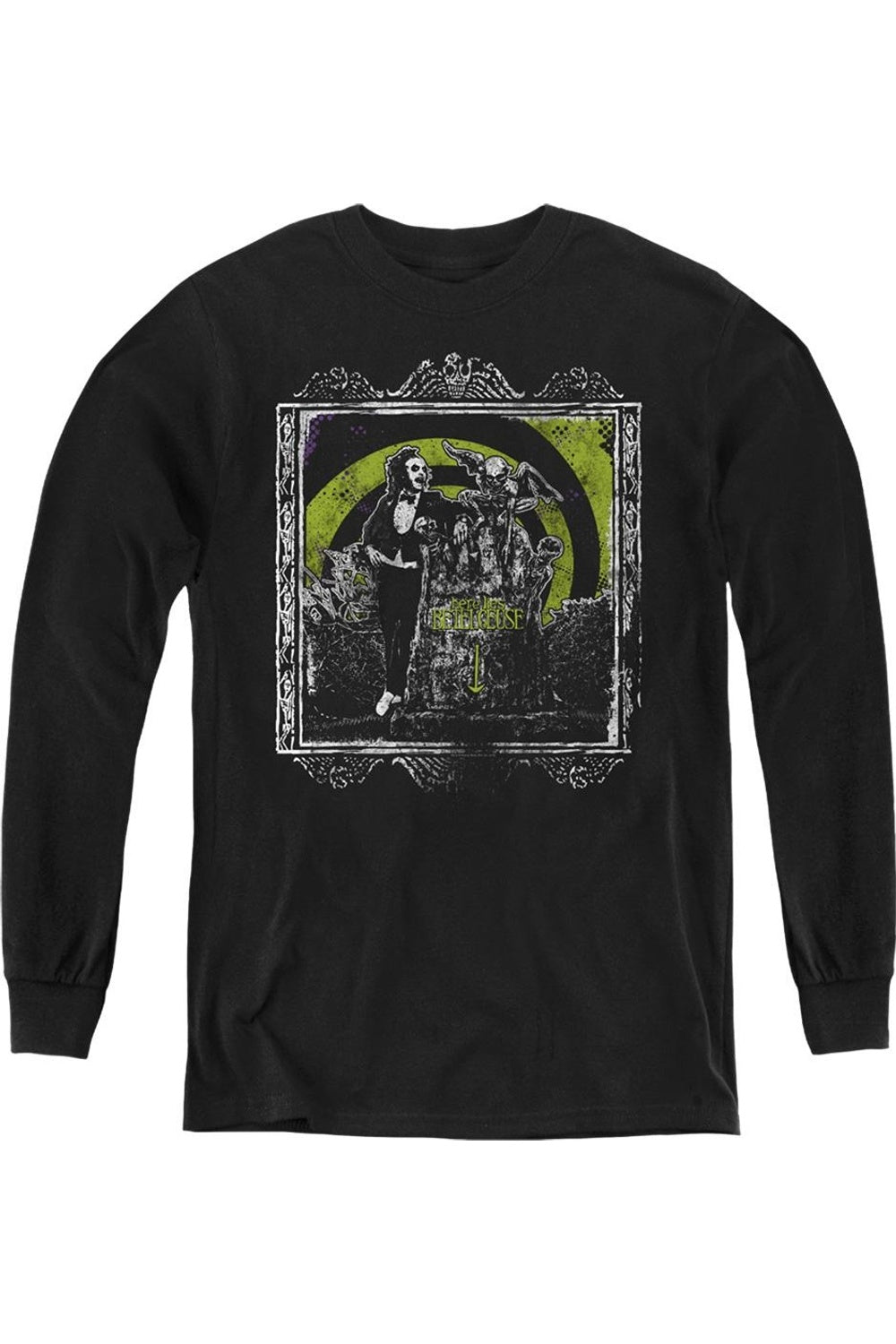 

Свитшот с длинным рукавом Beetlejuice Here Lies Youth Gildan, черный