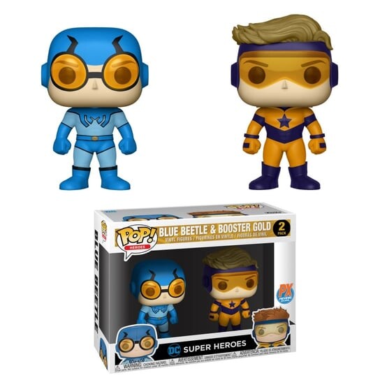 

Funko POP! Heroes, коллекционная фигурка, DC Super Heroes, золотой бустер Blue Beetle, 2 шт.