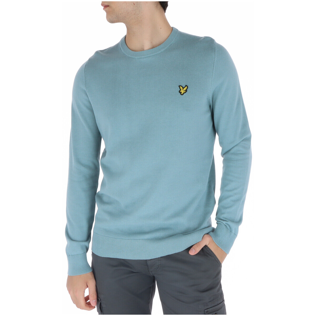 

Джемпер Lyle & Scott хлопковый однотонный, светло-голубой
