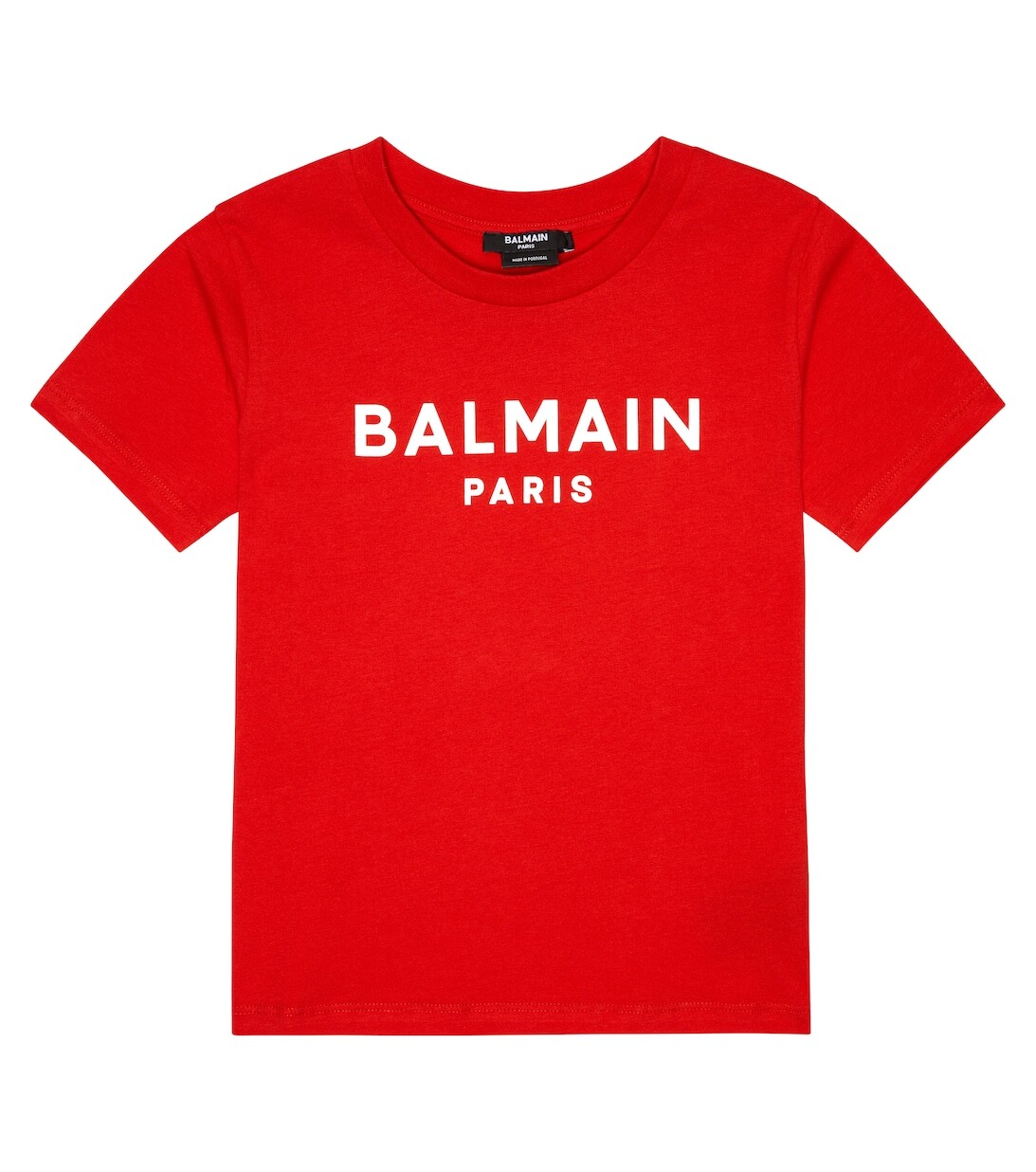 

Хлопковая футболка с логотипом Balmain, красный