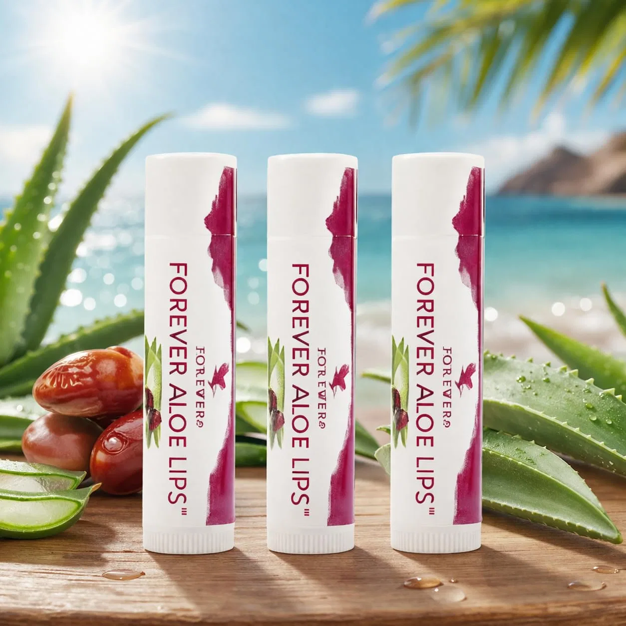 Бальзам для губ Forever Living Aloe Vera Lips, 3 шт. Huieter