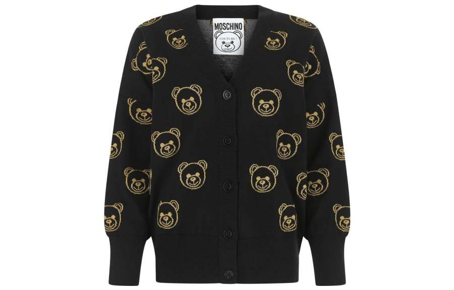 

MOSCHINO FW22 Приталенный джемпер весна-осень женский черный