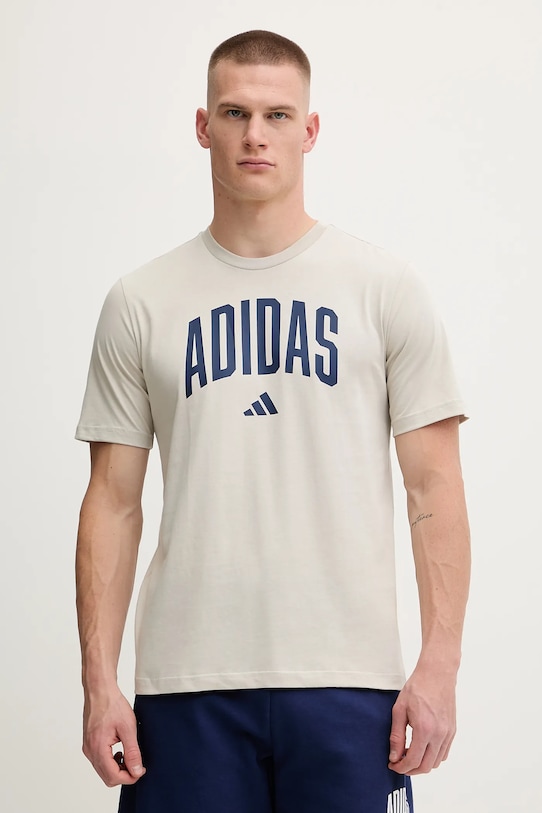 

Хлопковая футболка Collegiate Adidas, бежевый
