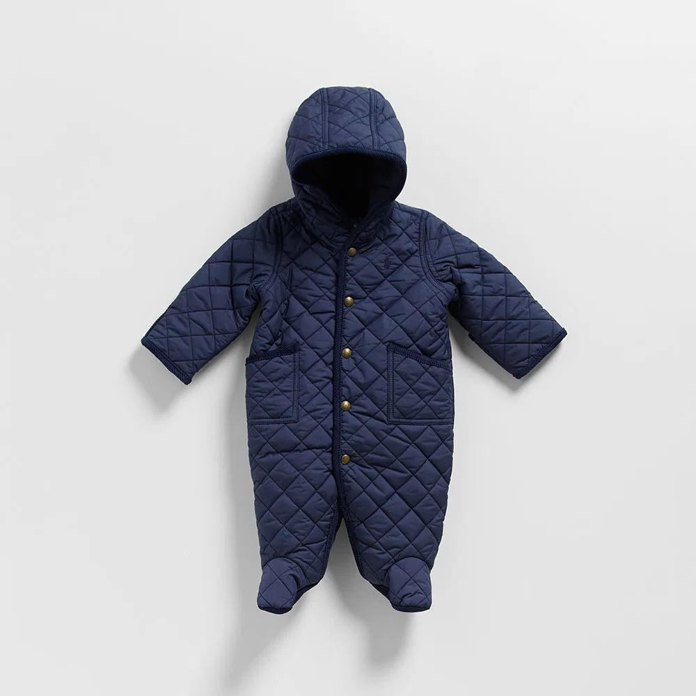 Детский водоотталкивающий комбинезон с капюшоном тёмно-синий от Polo Ralph Lauren Children