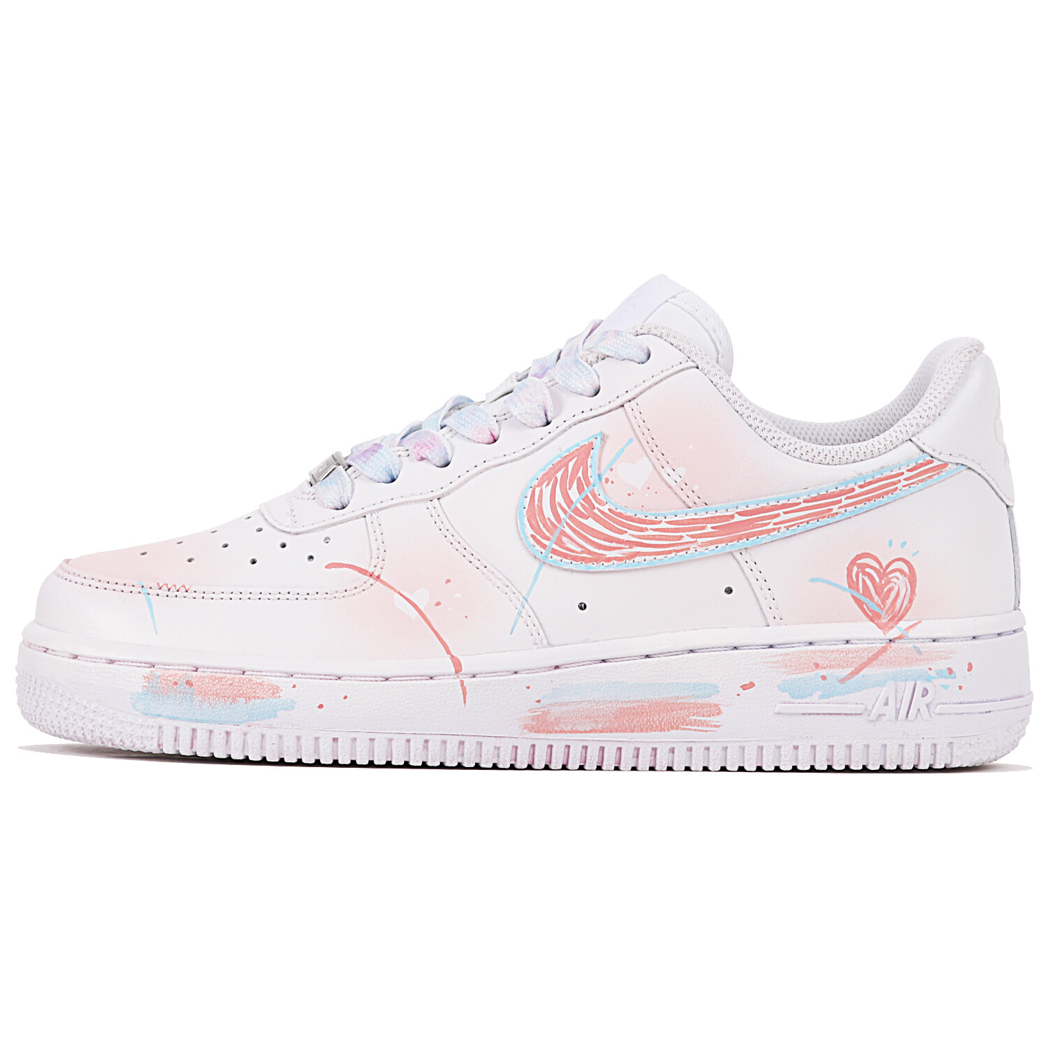 

Кроссовки для скейтбординга Air Force 1 женские низкие розовый/белый Nike