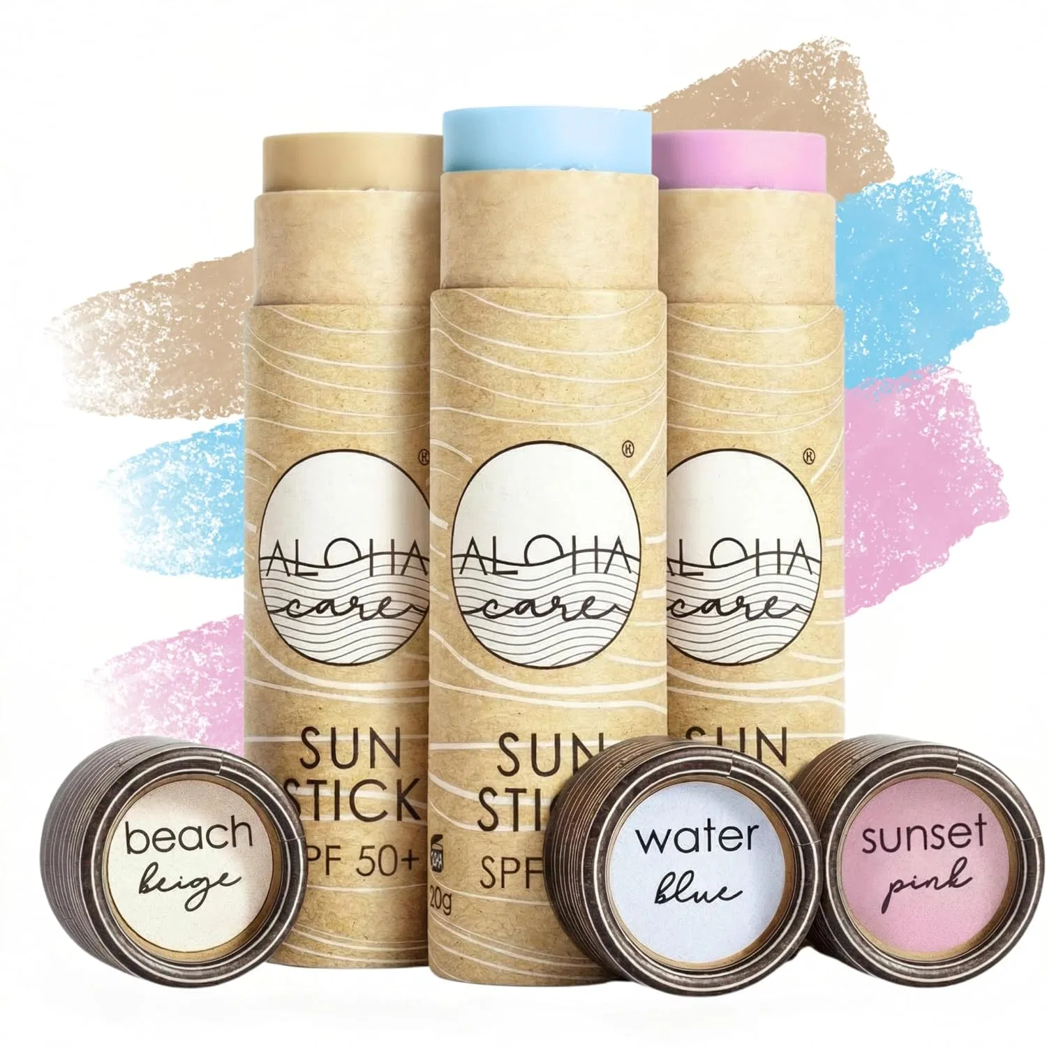 Минеральный солнцезащитный стик для лица SPF 50+ Aloha Sun Stick (3 штуки) Aloha Care, Pack Of 3