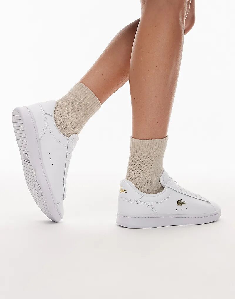 Кроссовки Lacoste Carnaby Set из кожи с логотипом белого цвета — фото 4