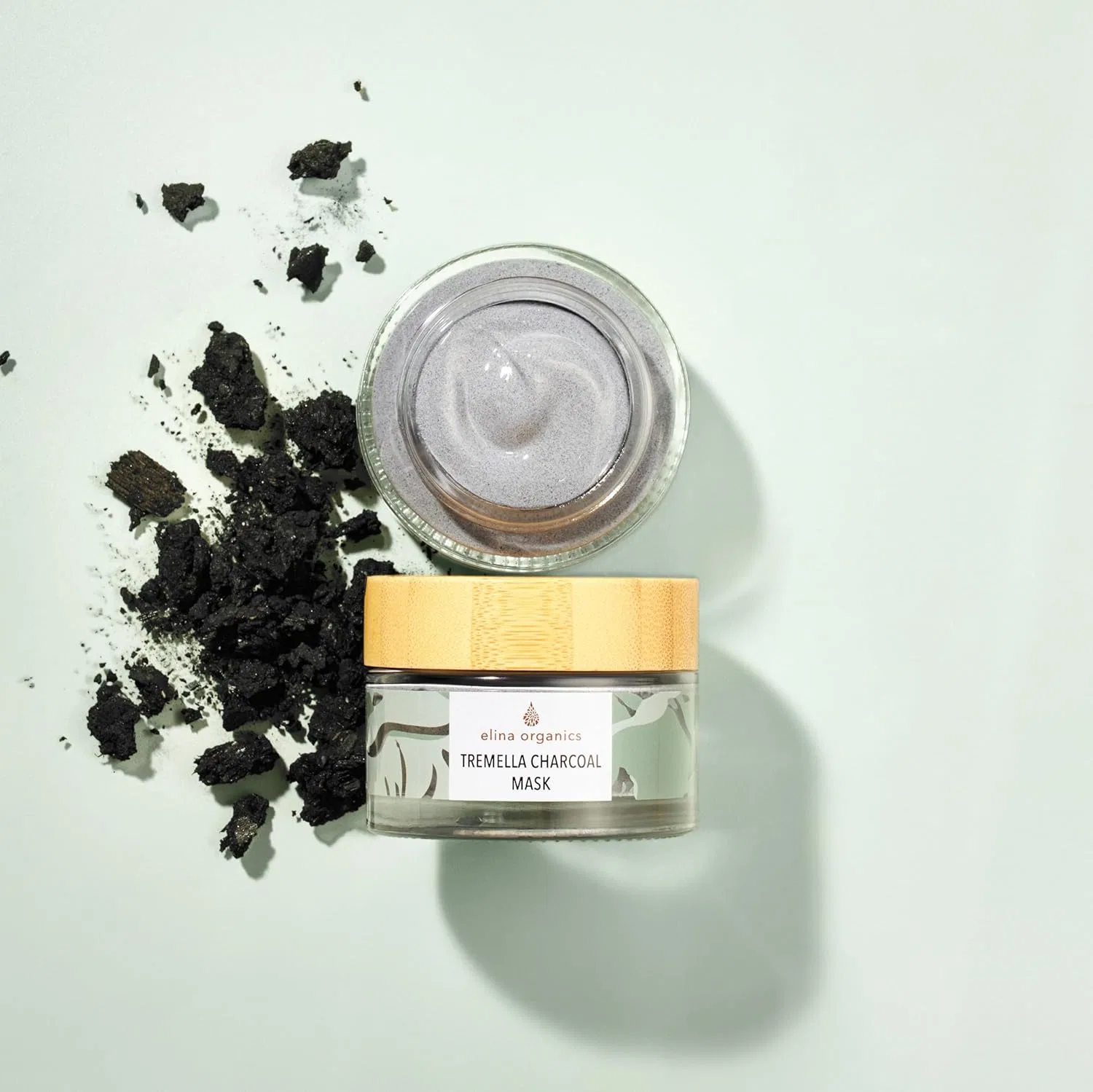 Маска для лица Elina Organics — Очищающая Tremella Charcoal Mask, 56.7 г — фото 3