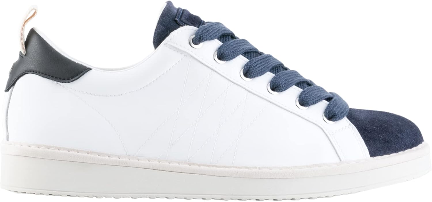 

Мужские модные кроссовки PANCHIC P01 из кожи - низкие кеды для прогулок, повседневной носки, устойчивые, из итальянской кожи, белый/голубой