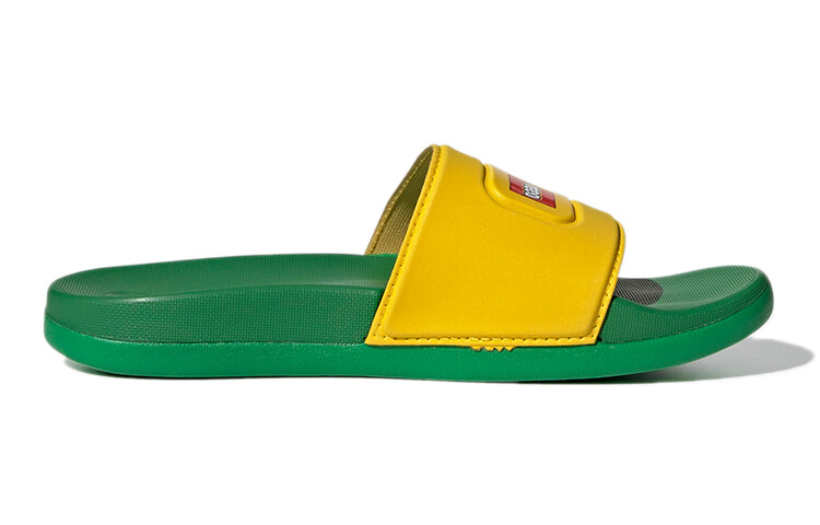 Детские шлепанцы Lego X Adilette Series Kids Yellow/Green Adidas — фото 2