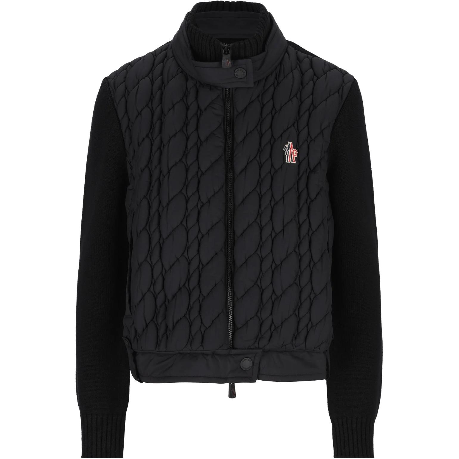 

Moncler Grenoble Вязаная лыжная куртка на молнии из чистой шерсти, Black