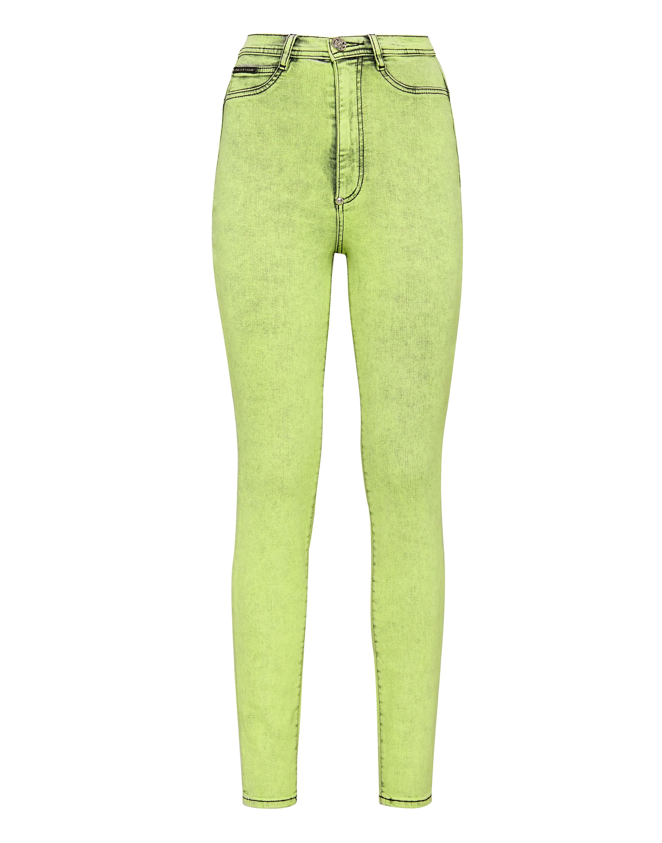 

Супер-высокая талия Джеггинсы Разноцветные PHILIPP PLEIN, цвет acid yellow