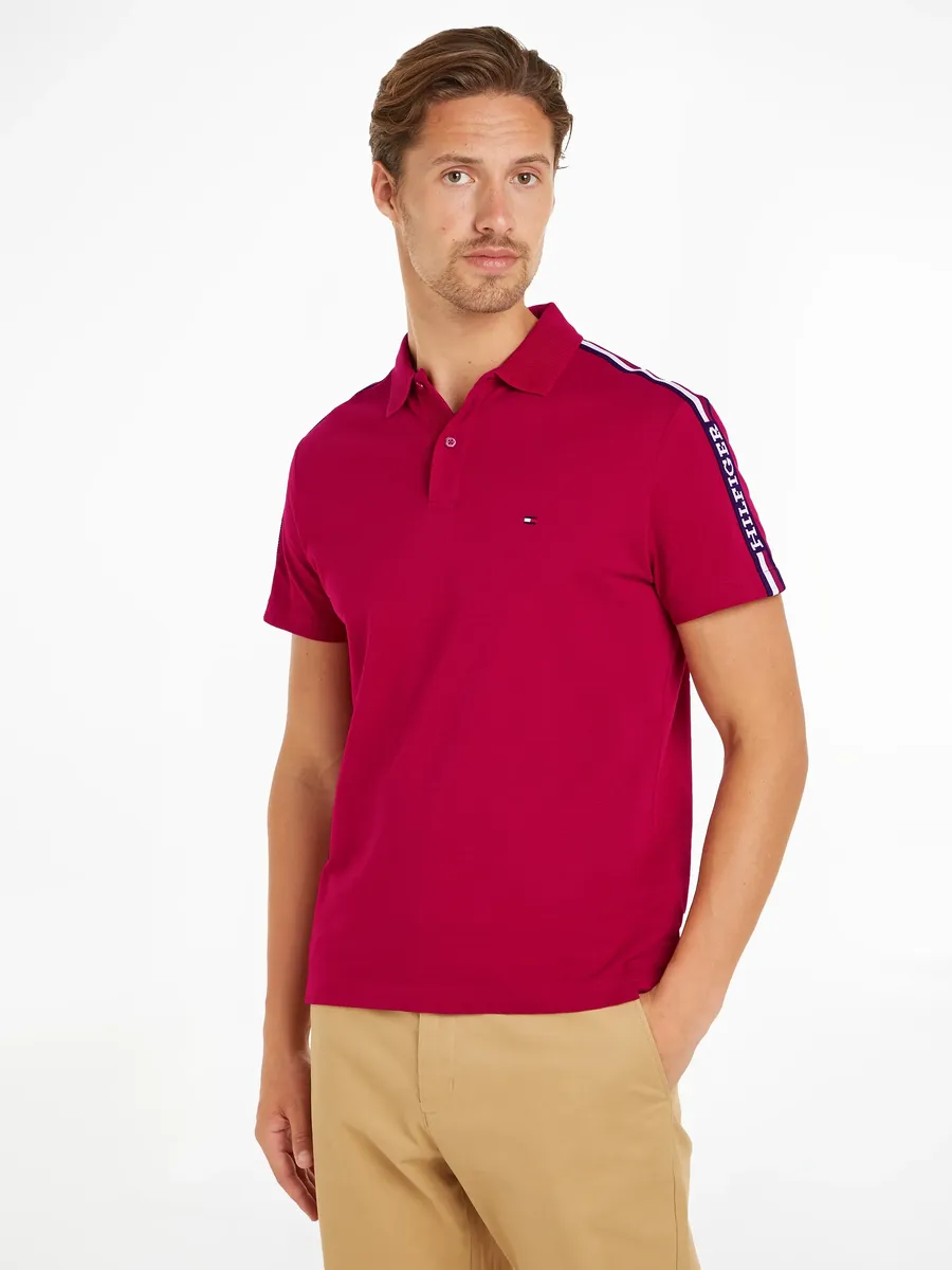 

Рубашка-поло Tommy Hilfiger "GLOBAL STRIPE MONOTYPE REG POLO", с вышитым логотипом, цвет Royal Berry