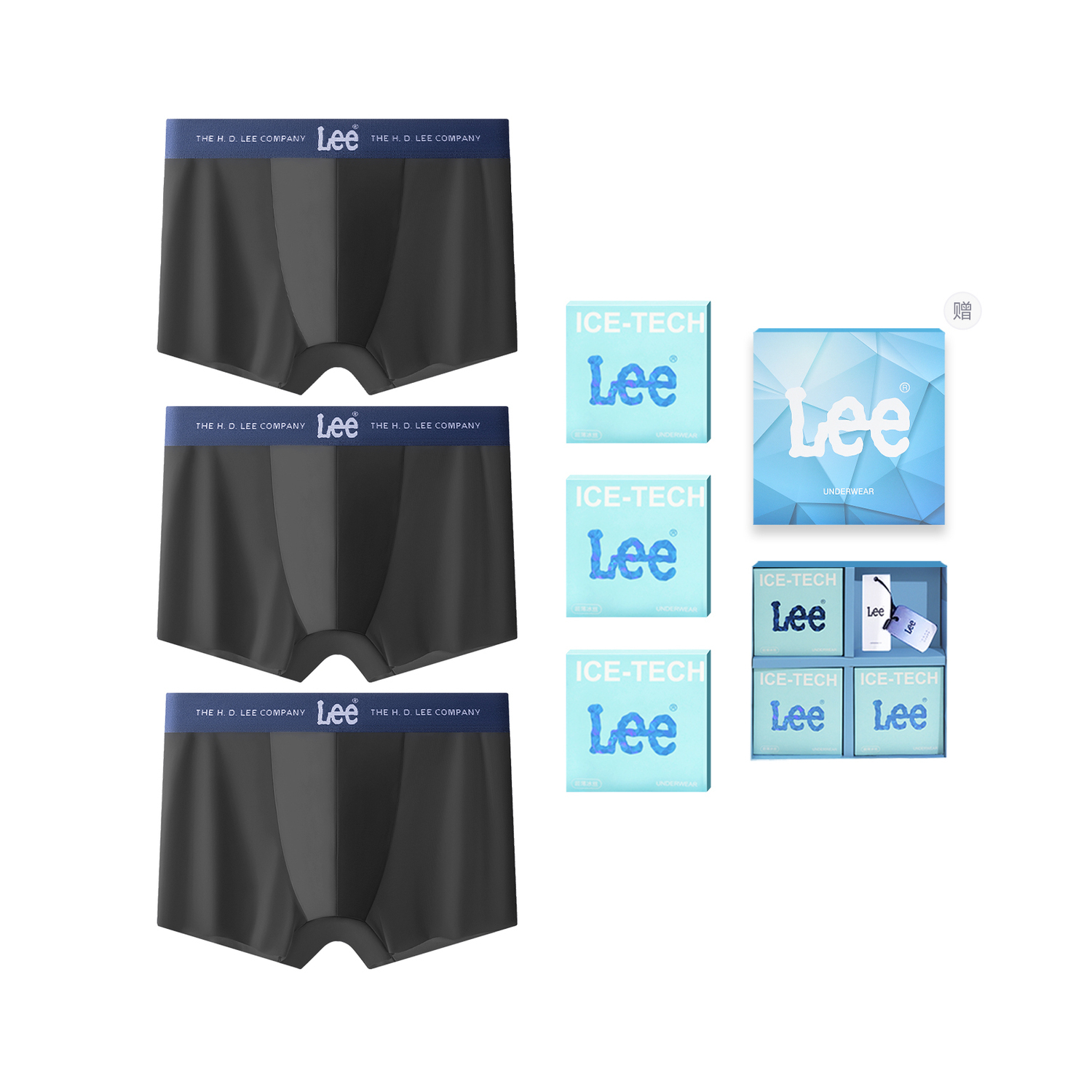 

Трусы Cordura мужские боксеры 3 шт Lee, черный