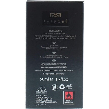 Мужская туалетная вода Rapport Black Eden Classics Eau de Toilette Spray for Men 50ml — фото 2