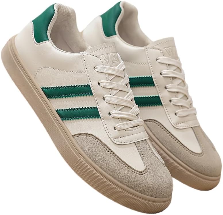 

Мужские ретро кроссовки для бега и повседневной носки - противоскользящие, прочные, с амортизирующей стелькой, легкие и удобные Clolinde, белый/зеленый