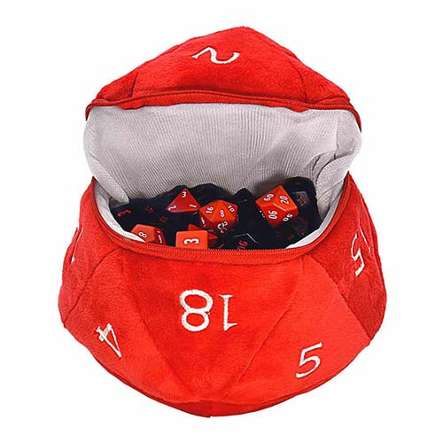 

Аксессуары Ultra Pro D&D Dice Bag: d20 Plush - Red w/ White
