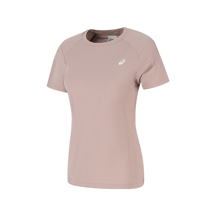 

ASICS Футболка для бега женская, розовая, с круглым вырезом, умеренно прямого кроя