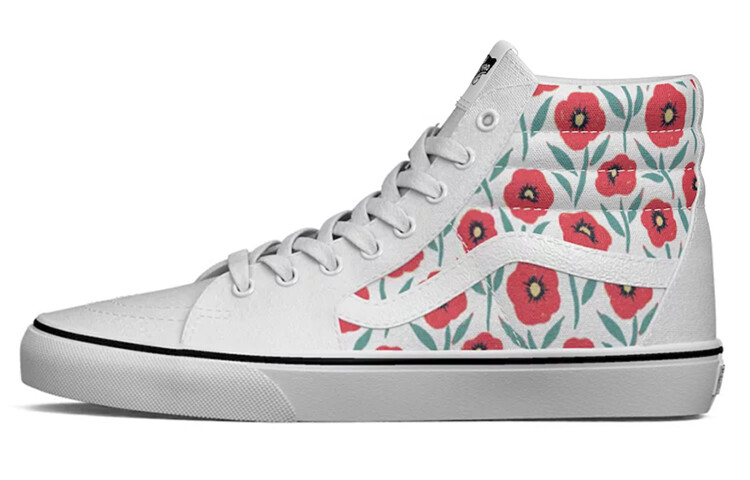 

Кроссовки Vans SK8 Skateboard Shoes Unisex High-Top White Print