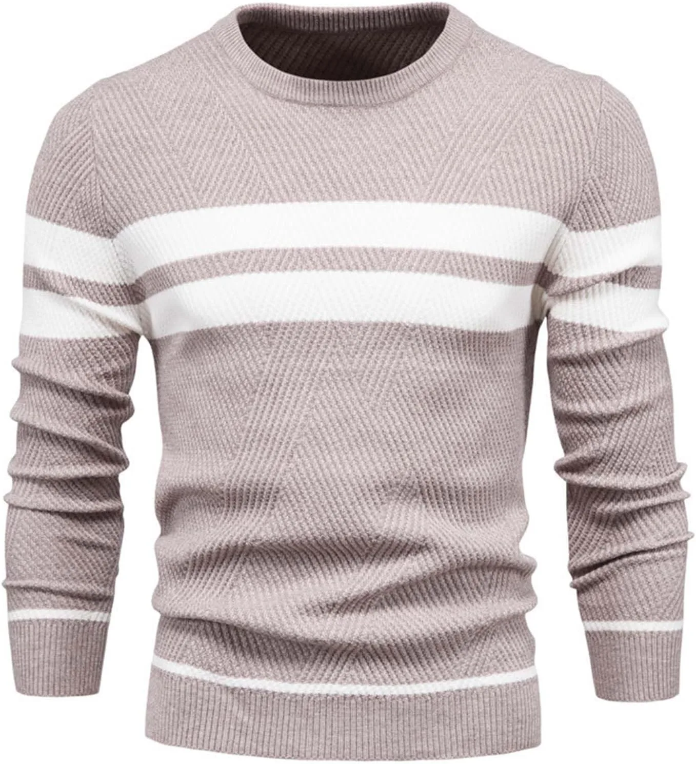 

Мужской свитер с круглым вырезом Casual Striped Color Block Pullover