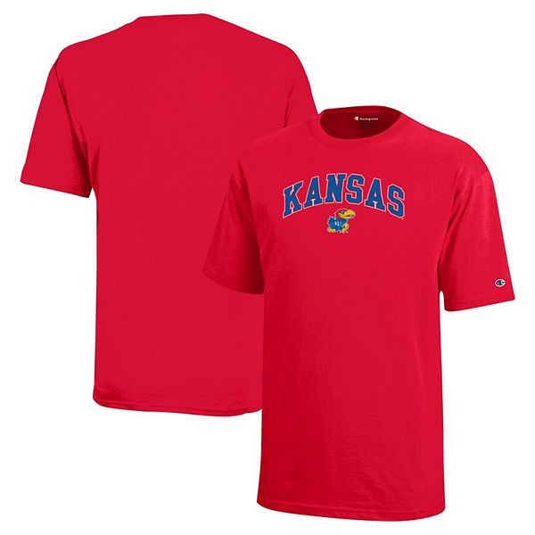 Футболка Youth red Kansas Jayhawks arch over logo Champion