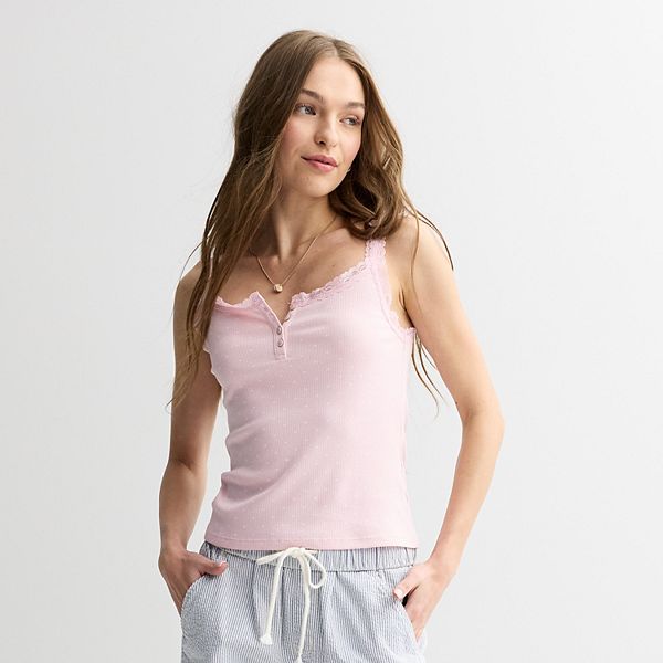 

Хенли-майка с кружевной отделкой для девушек So, Pink Hearts