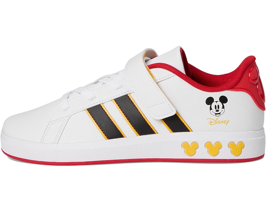 Кроссовки adidas Kids Disney Mickey Mouse Grand Court Shoes, цвет White/Black/Bold Gold — фото 4