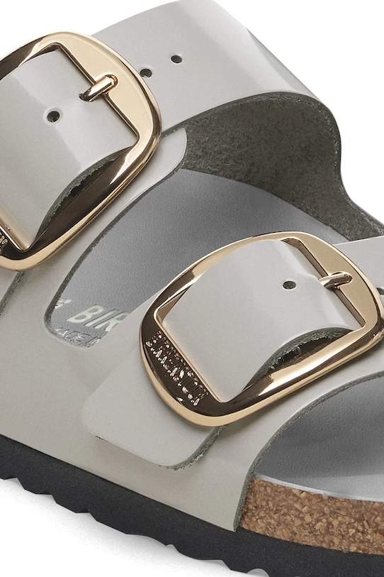 Кожаные шлепанцы Arizona с широкой пряжкой Birkenstock, серый — фото 3