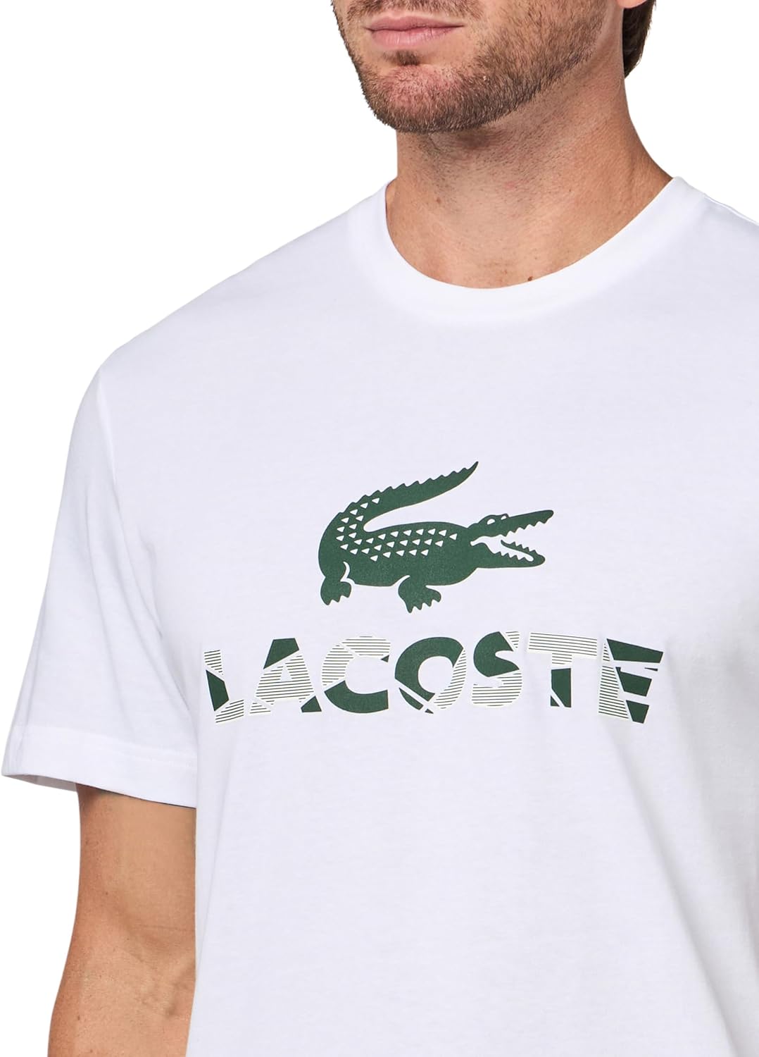 Мужская футболка с принтом Lacoste из джерси, White — фото 3